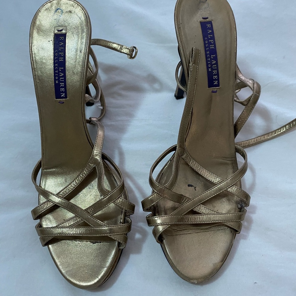 Ralph Lauren collection gold sandals